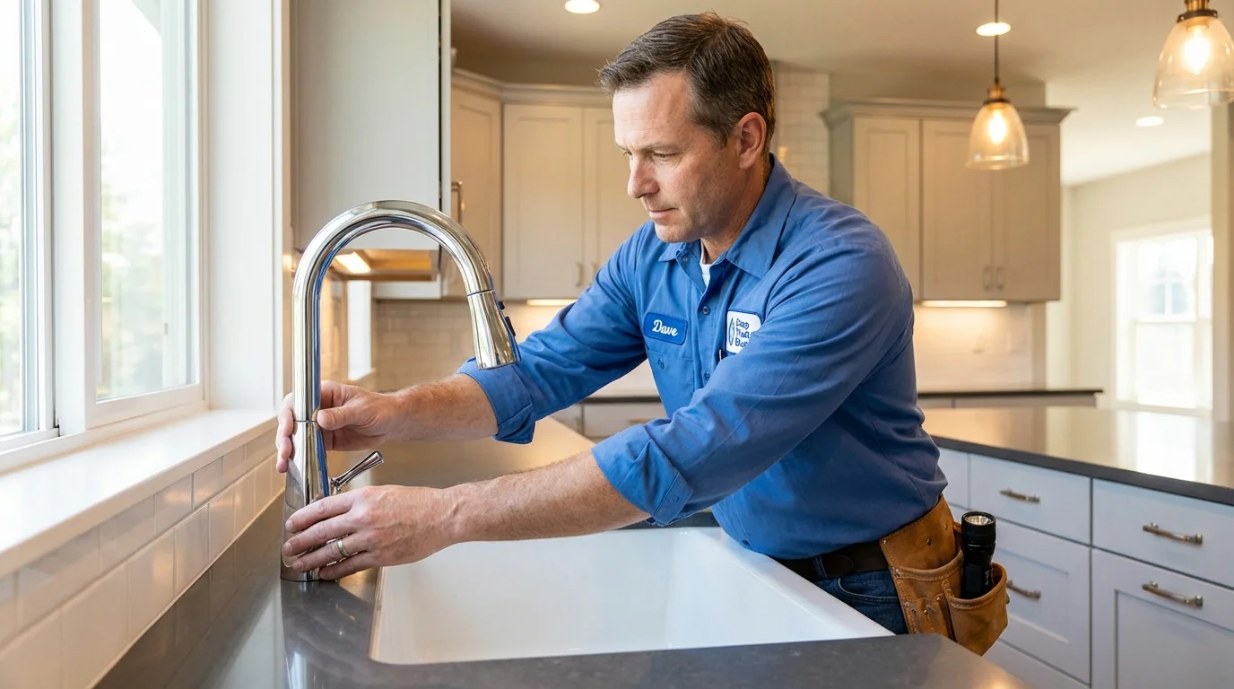 Kitchen faucet installation by Johns Plumbing LLC in Easton